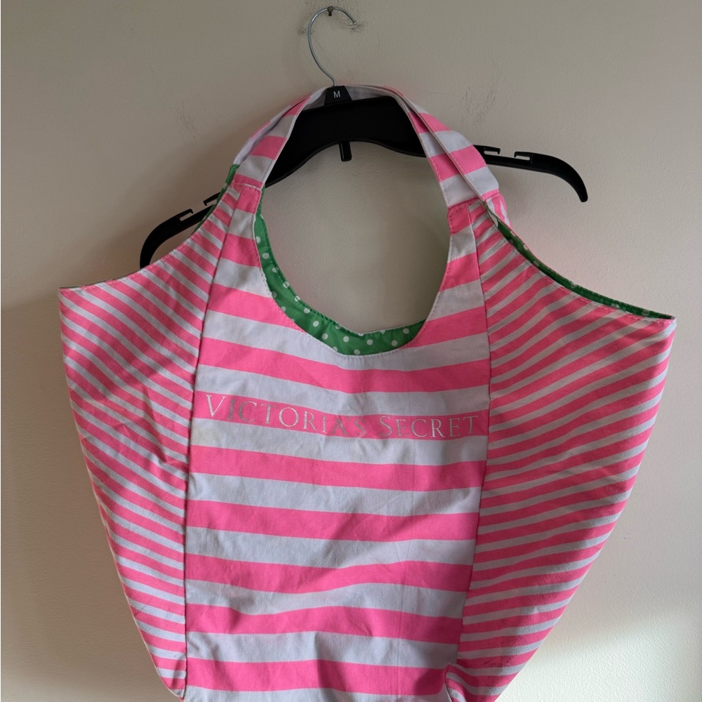 Victoria's Secret Pink and White Striped Tote